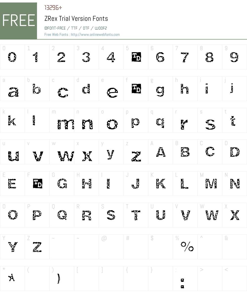 ZRex Font Screenshots