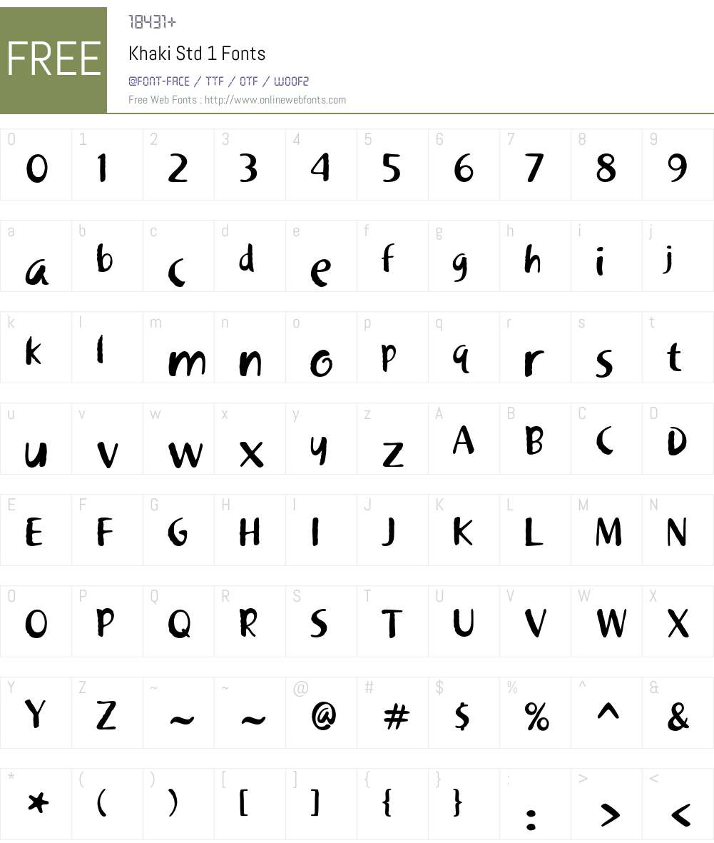 Khaki Std Font Screenshots