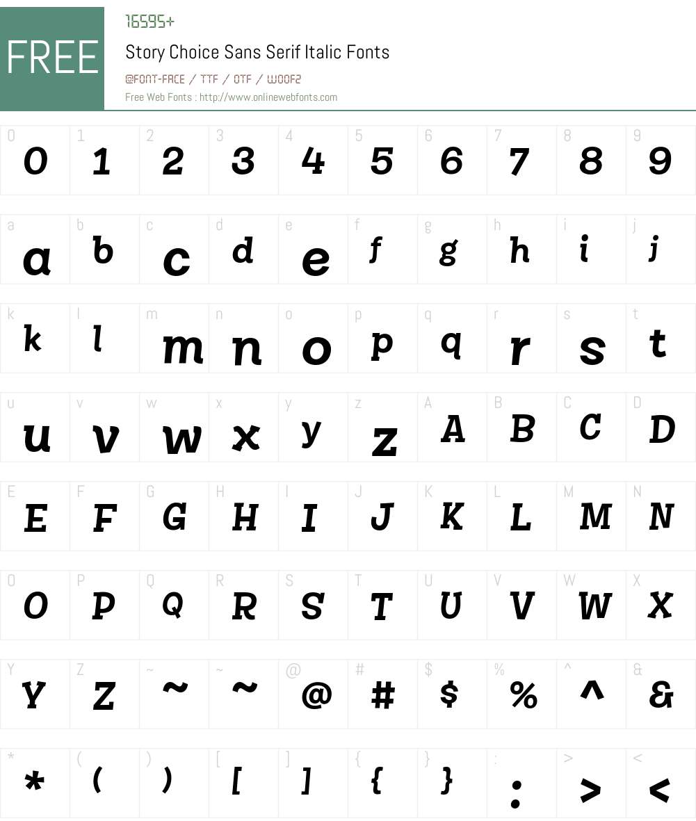 Story Choice Sans Serif Font Screenshots