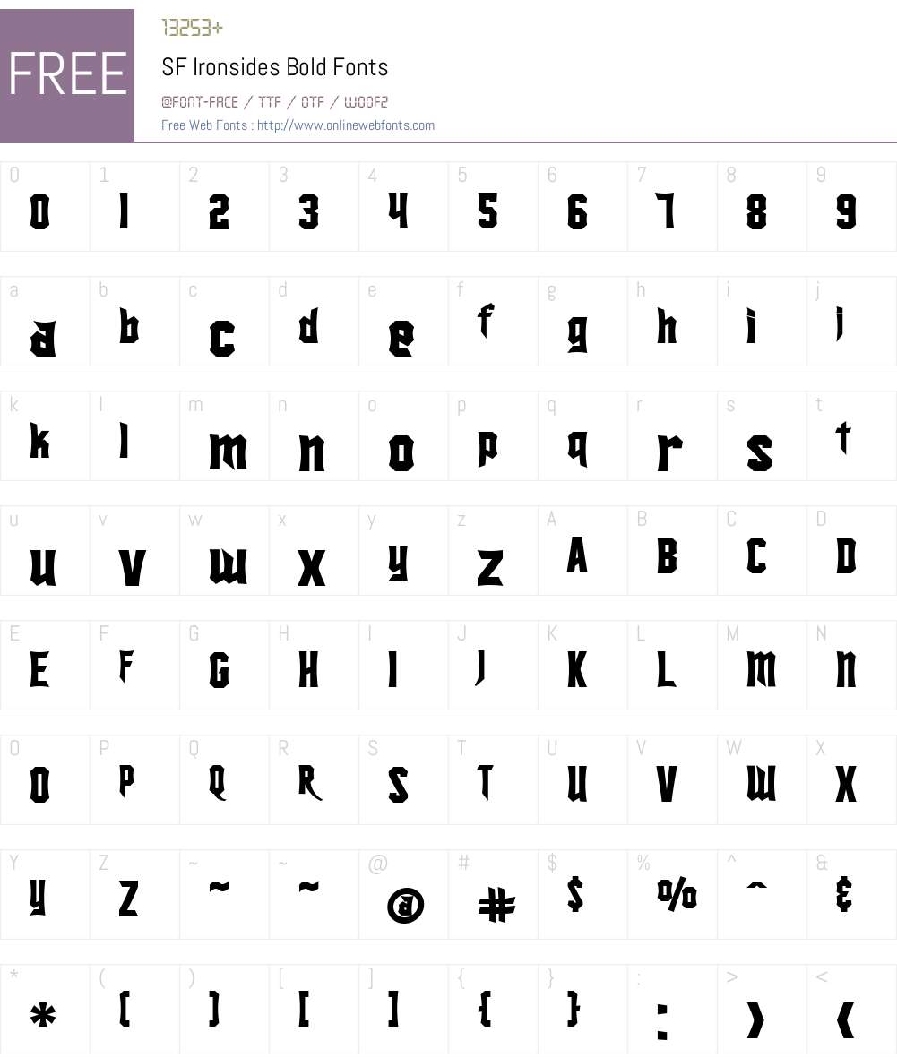 SF Ironsides Font Screenshots