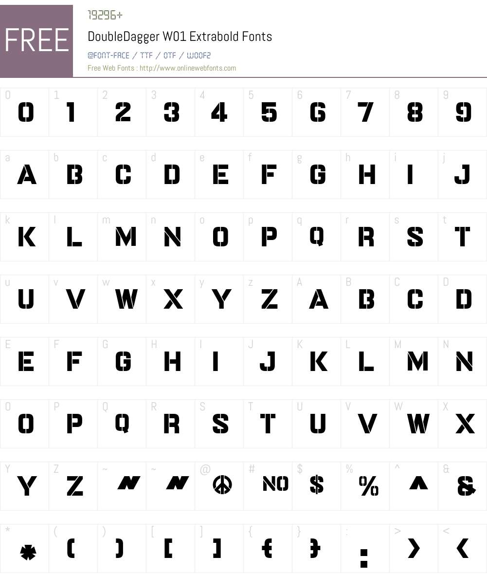 DoubleDaggerW01-Extrabold Font Screenshots