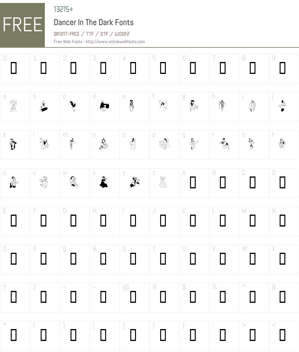Dancer In The Dark Font Screenshots