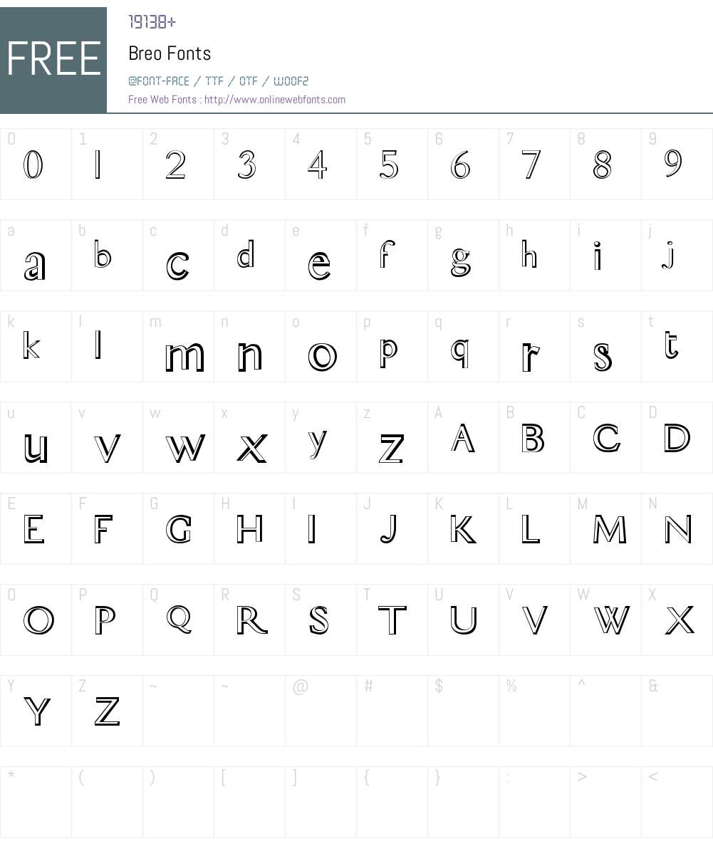 Breo Font Screenshots