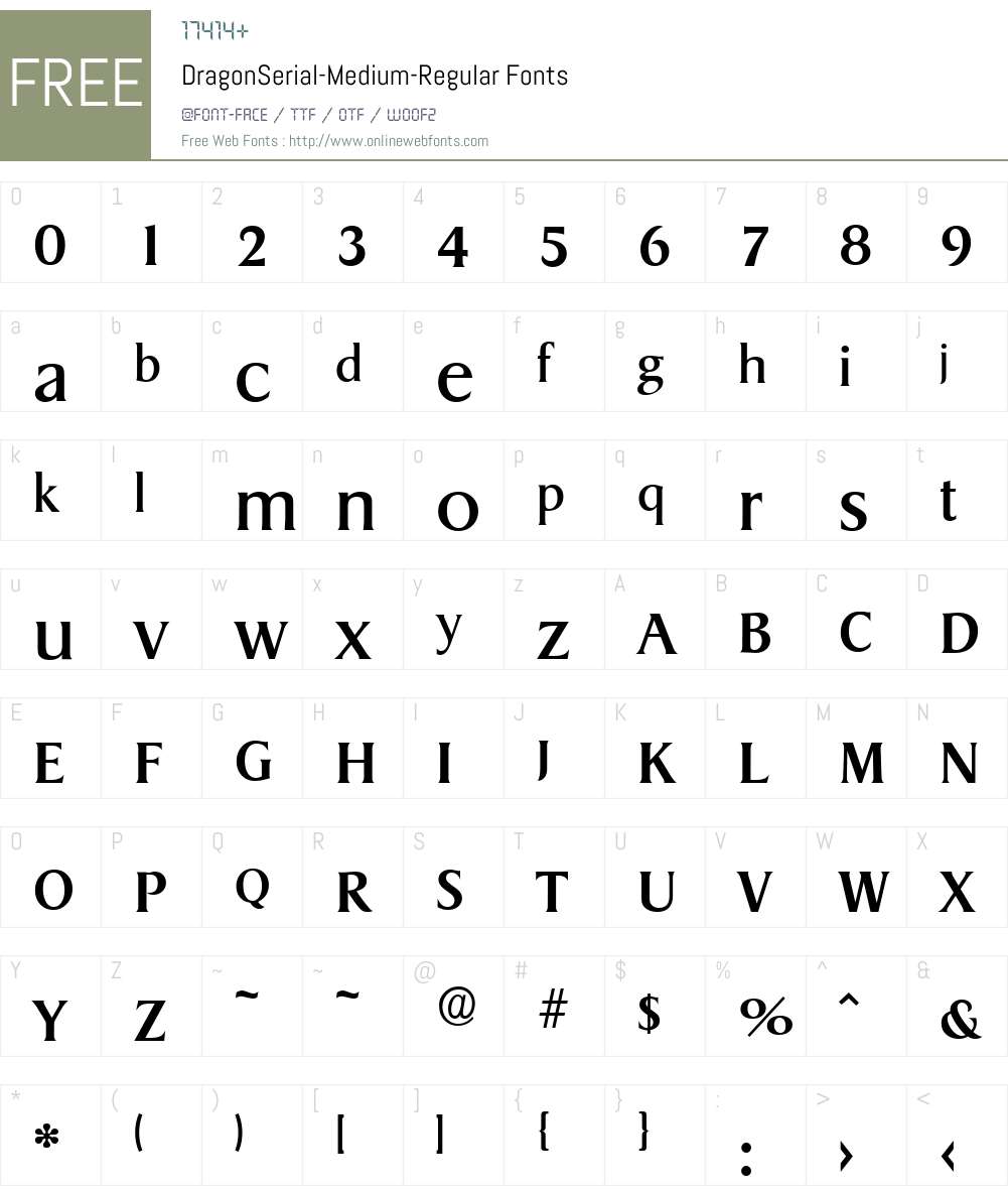 DragonSerial-Medium Font Screenshots