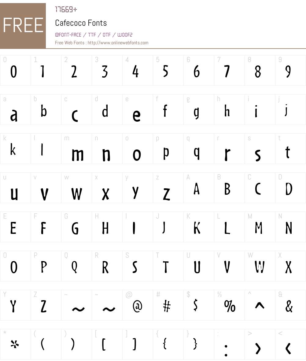 Cafecoco Font Screenshots