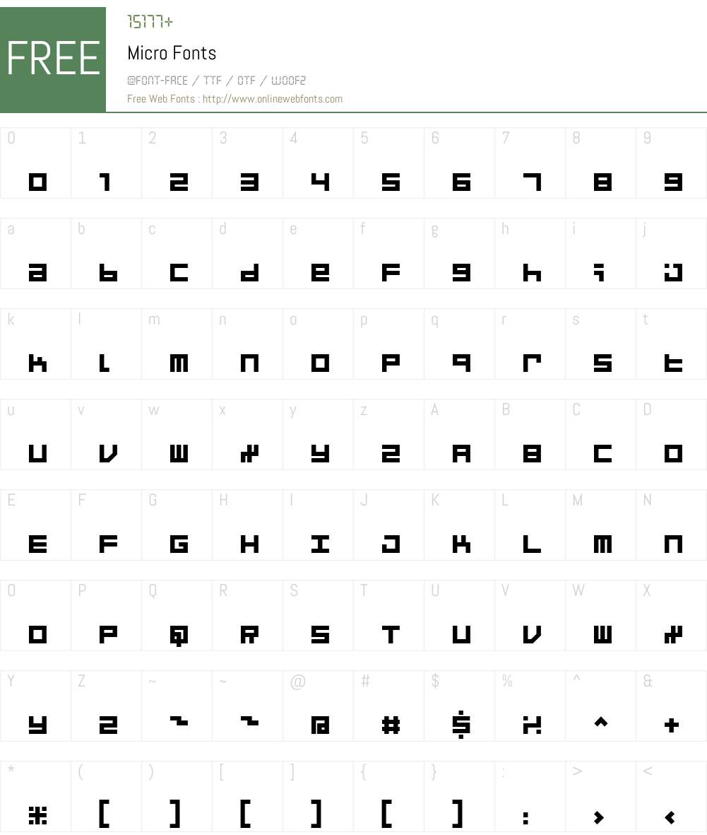 Micro Font Screenshots
