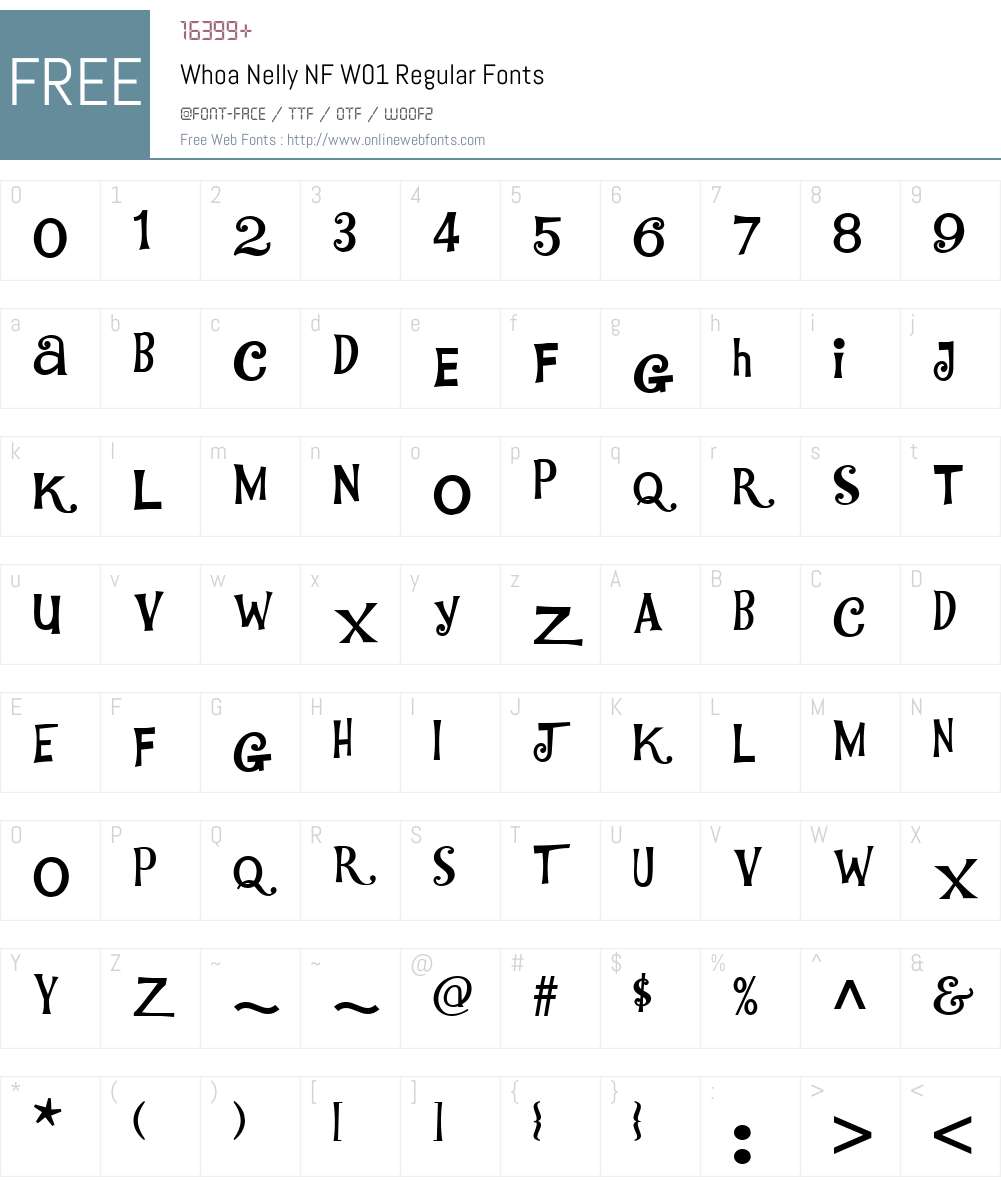 WhoaNellyNFW01-Regular Font Screenshots