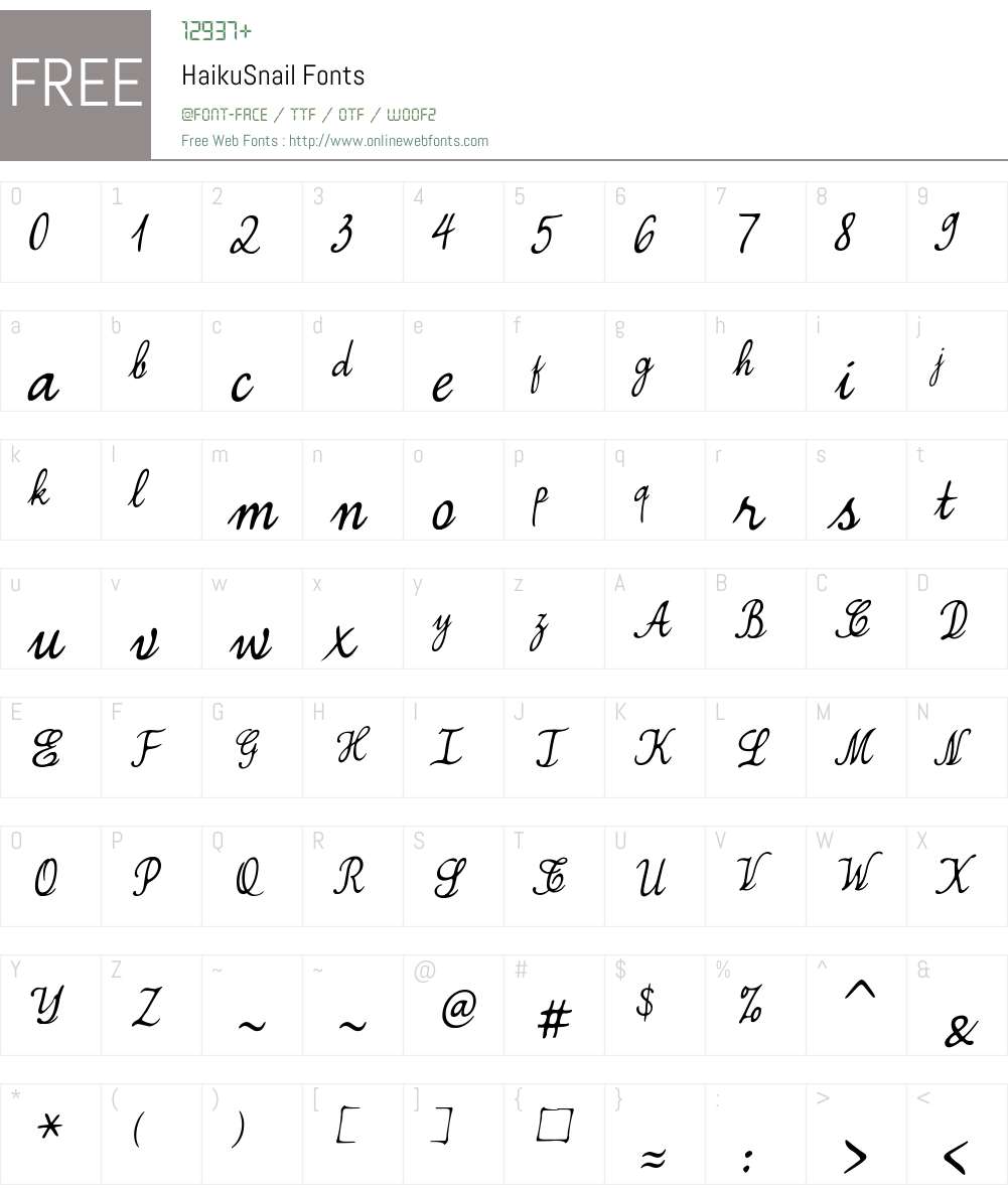 HaikuSnail Font Screenshots