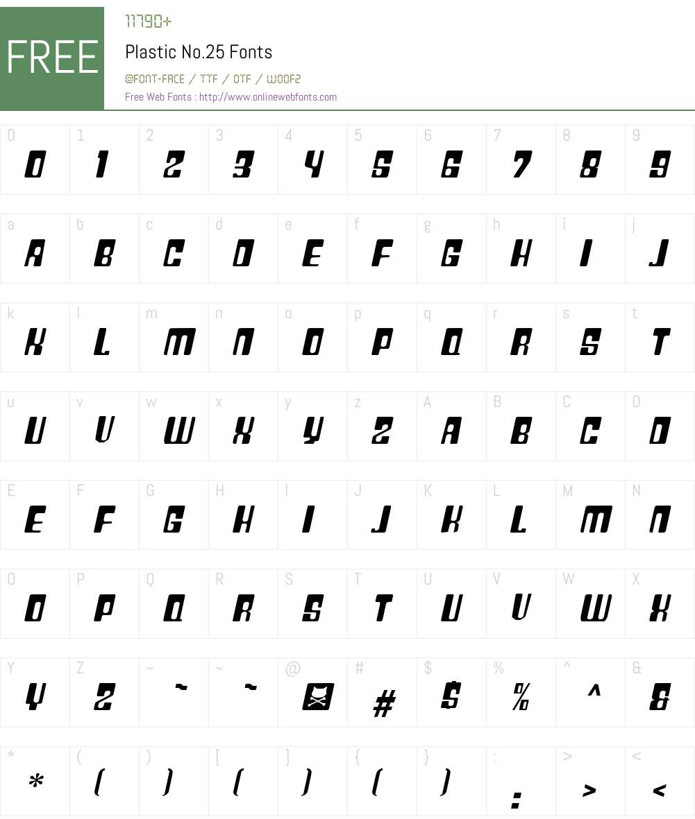 Plastic No.25 Font Screenshots