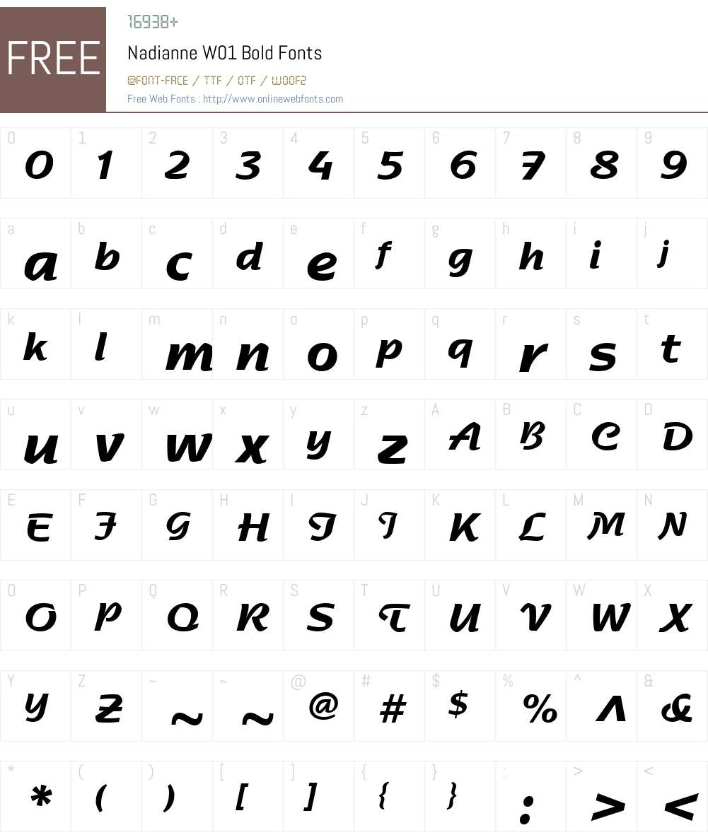NadianneW01-Bold Font Screenshots