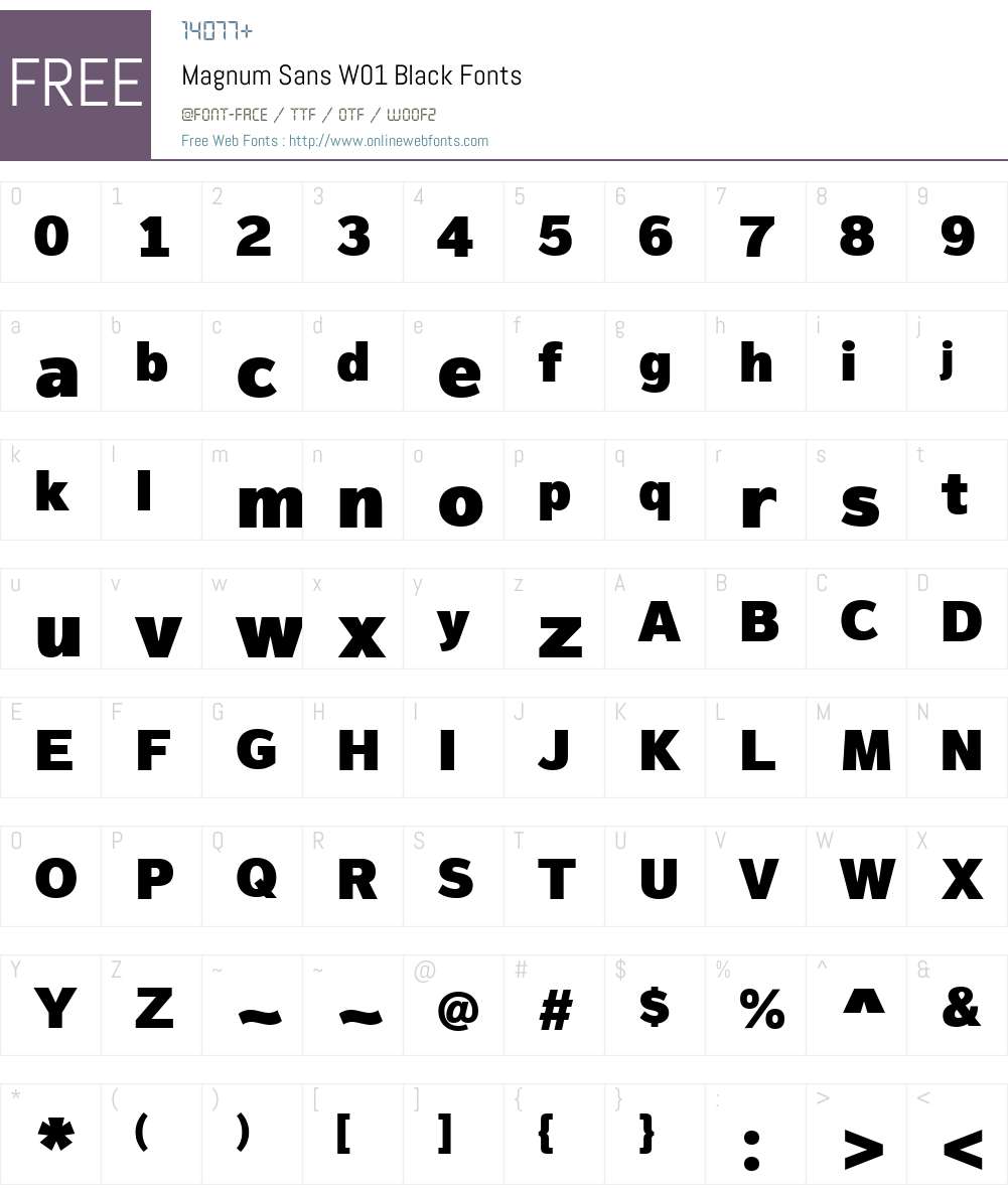 MagnumSansW01-Black Font Screenshots