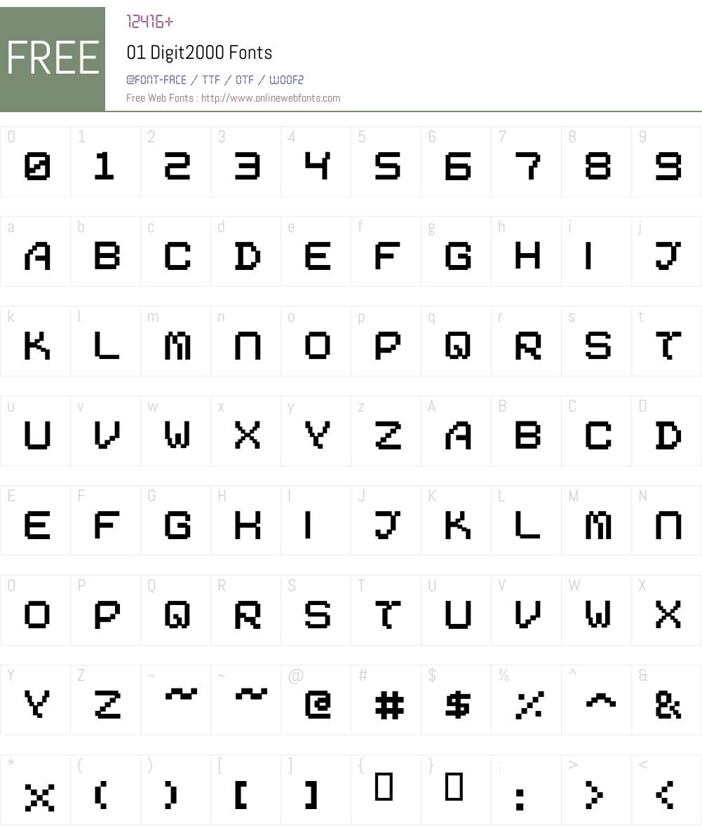 01 Digit2000 Font Screenshots