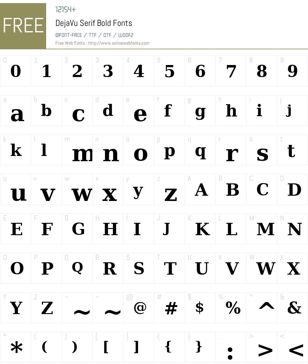 DejaVu Serif Font Screenshots