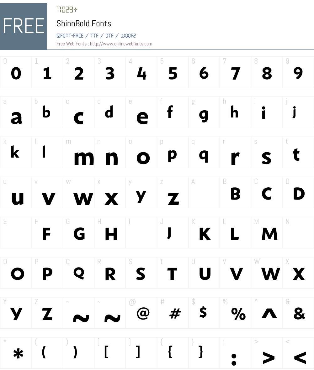 ShinnBold Font Screenshots