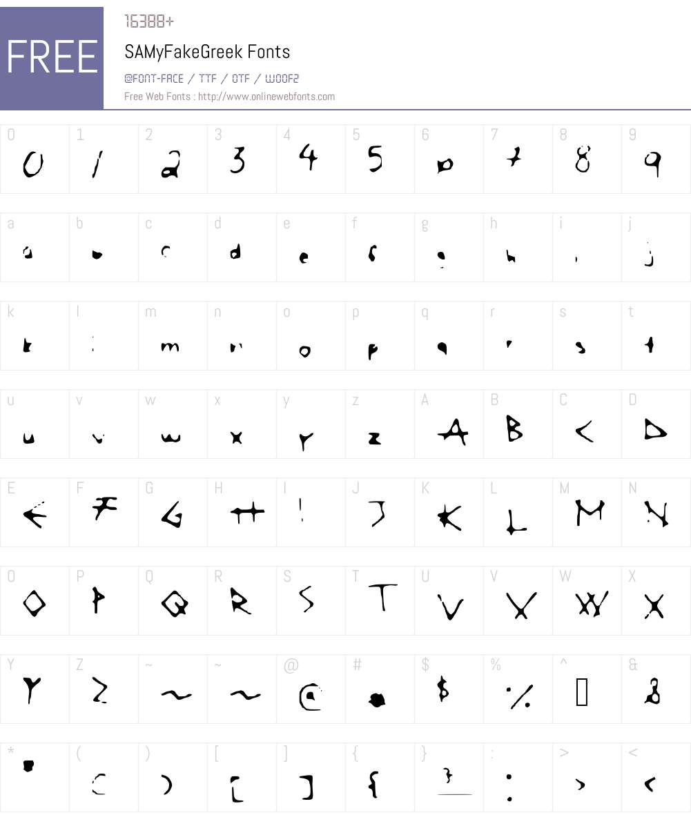 SAMyFakeGreek Font Screenshots