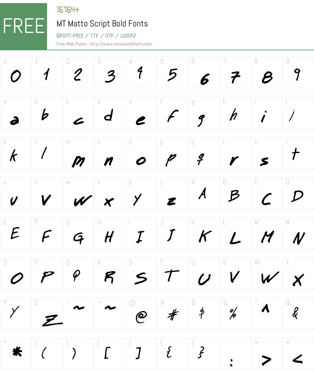 MT Matto Script Font Screenshots