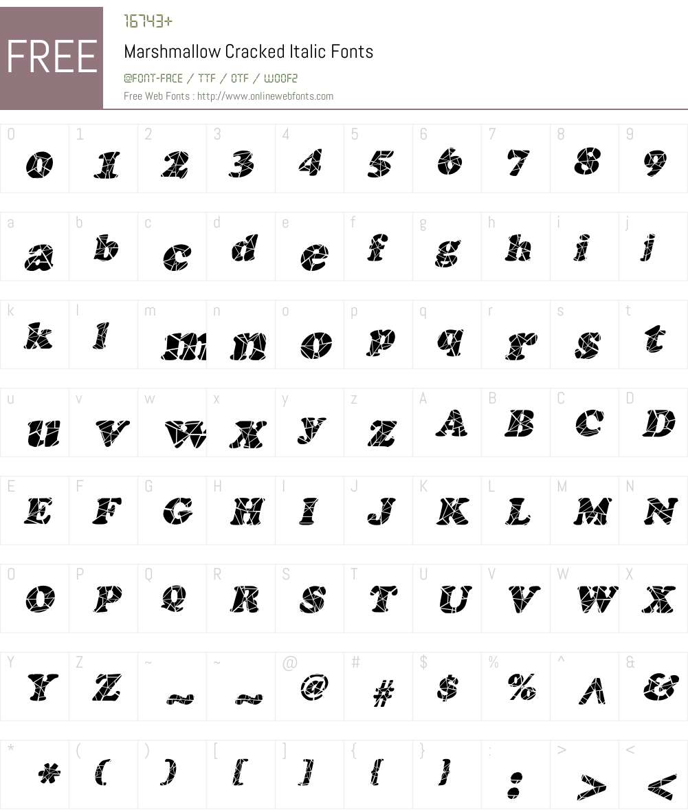 Marshmallow Cracked Font Screenshots