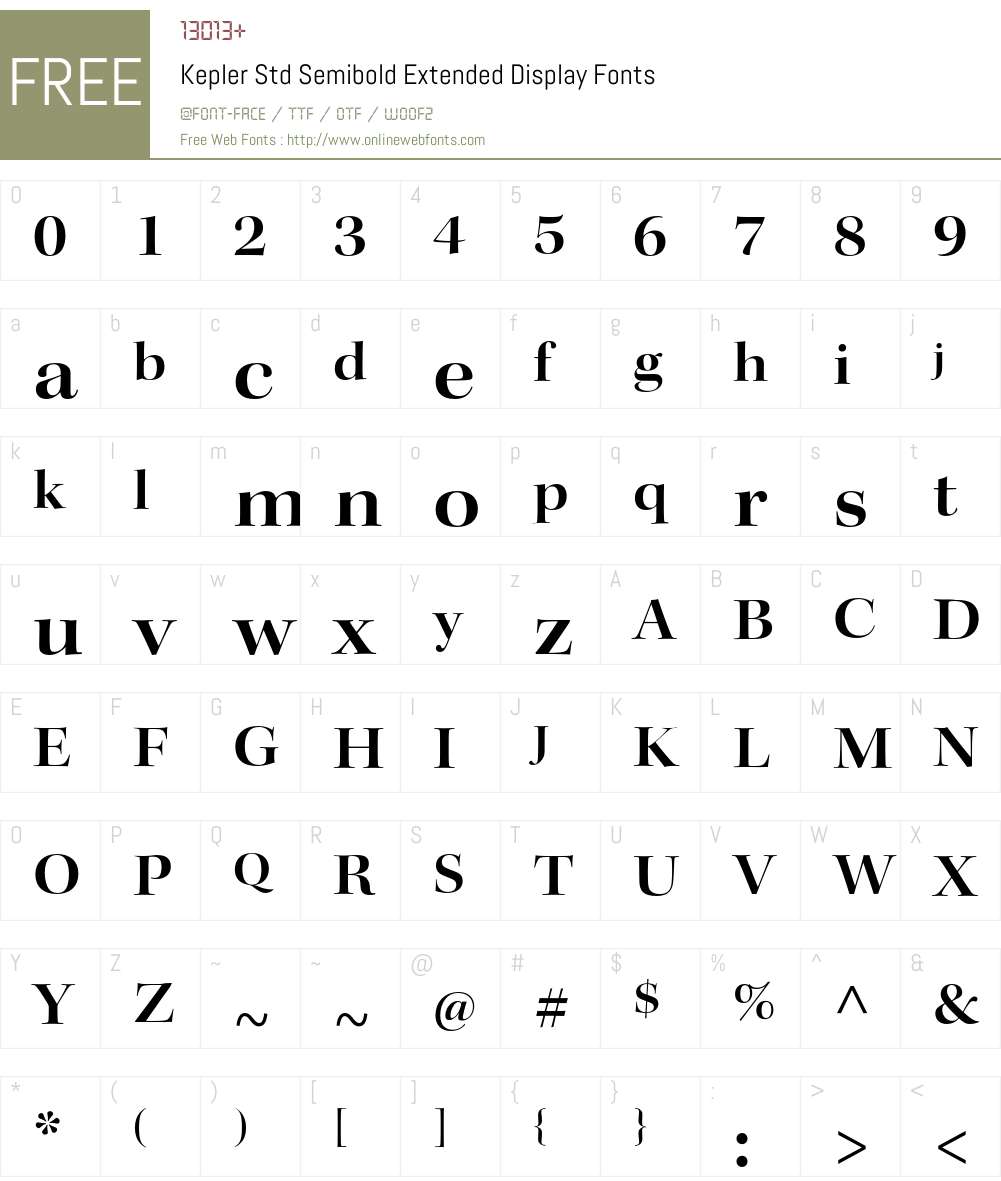 Kepler Std Font Screenshots