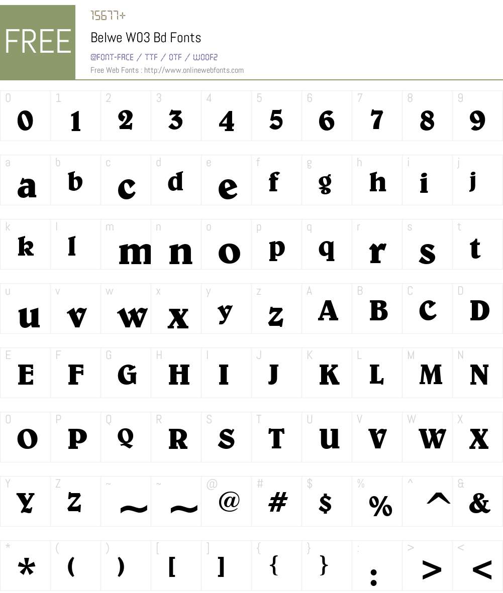 Belwe Font Screenshots
