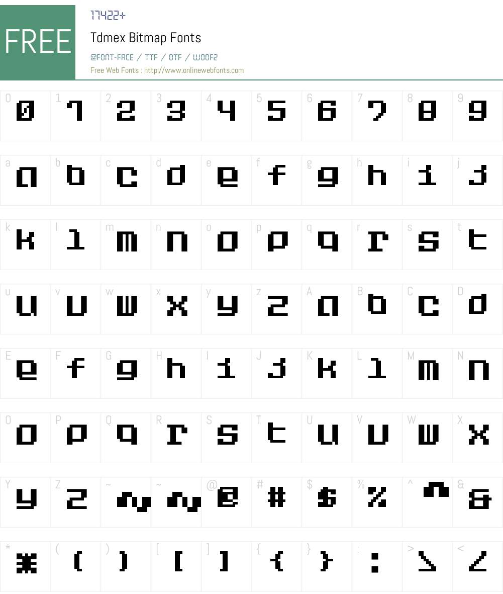 Tdmex Bitmap Font Screenshots