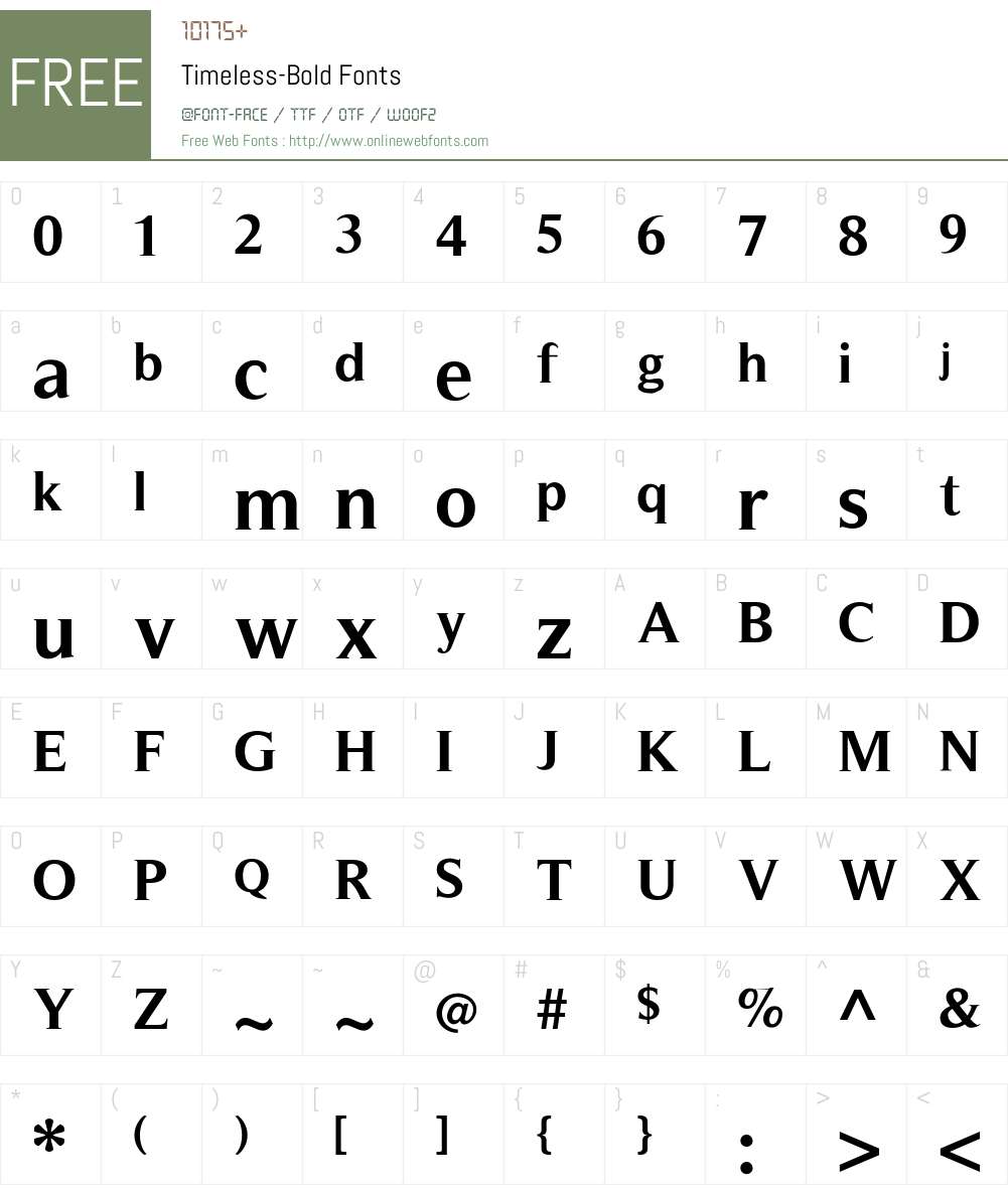 Timeless Font Screenshots