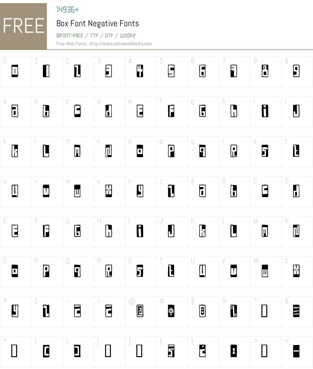 Box Font Negative Font Screenshots