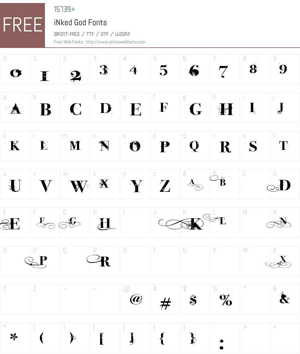 iNked God Font Screenshots