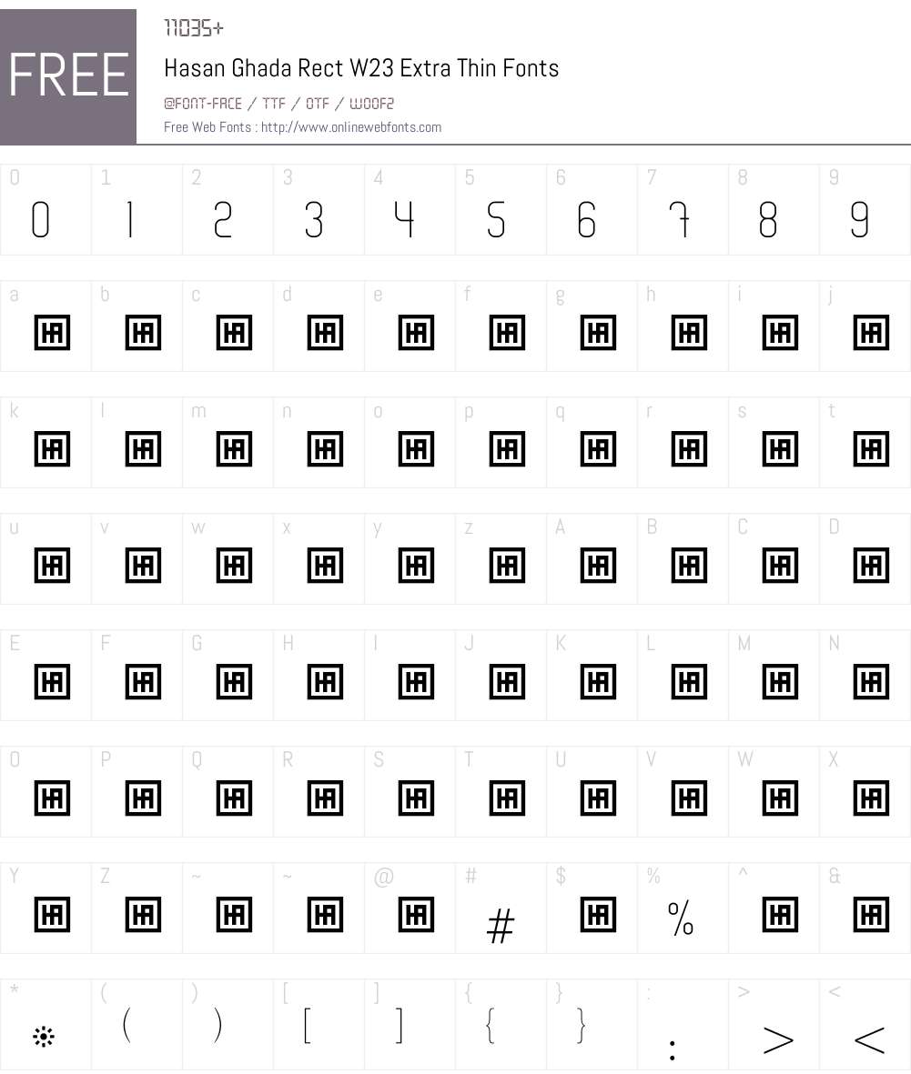 Hasan Ghada Rectangle Font Screenshots