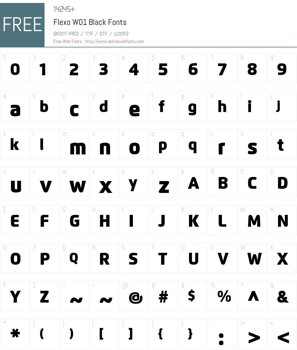 FlexoW01-Black Font Screenshots