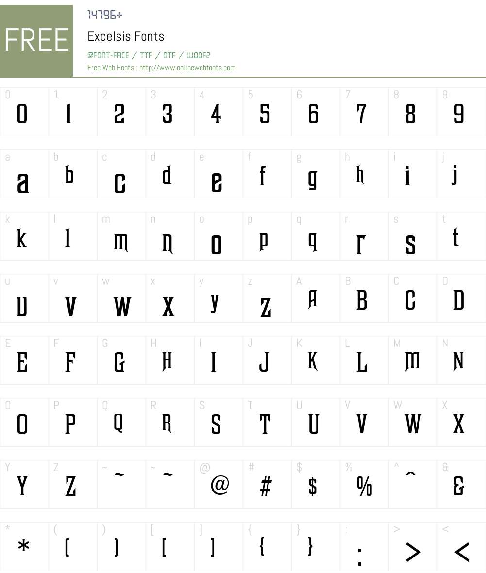 Excelsis Font Screenshots
