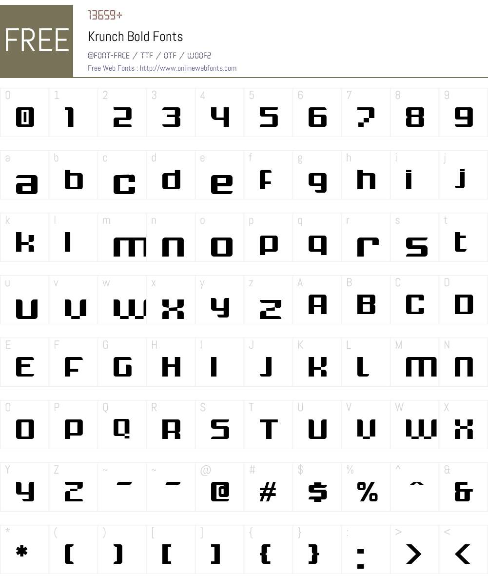 Krunch Font Screenshots