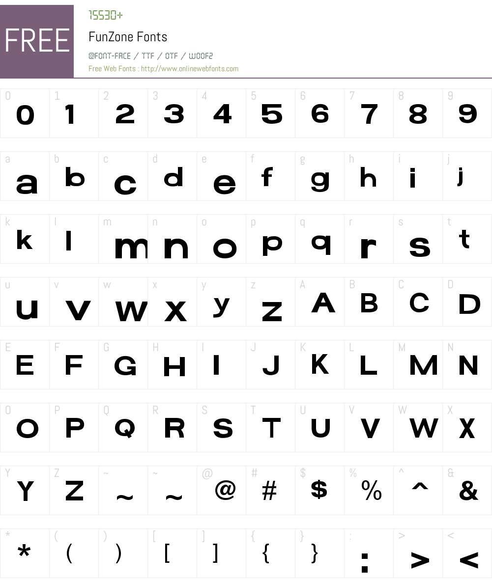 FunZone Font Screenshots