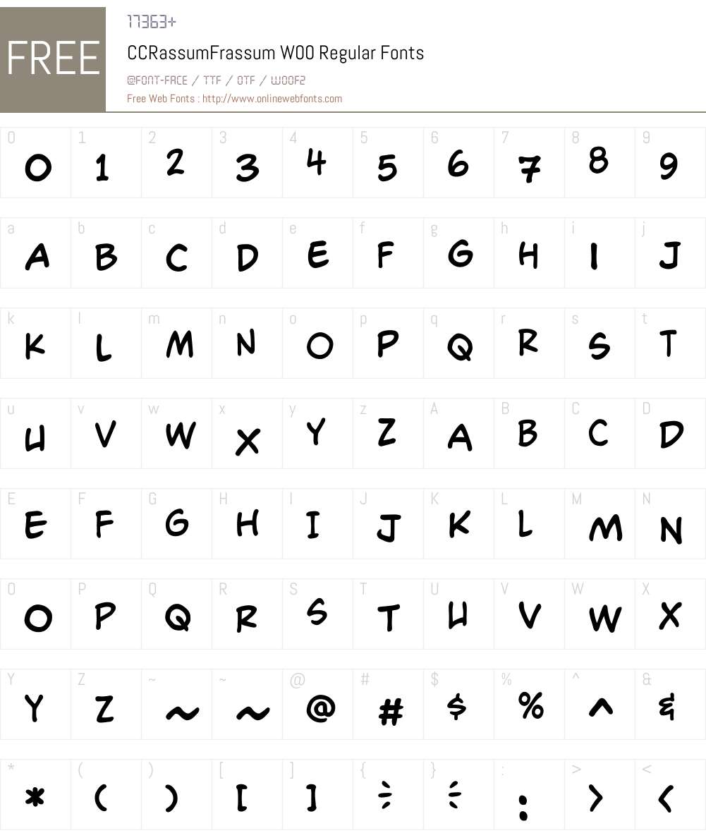 CCRassumFrassumW00-Regular Font Screenshots