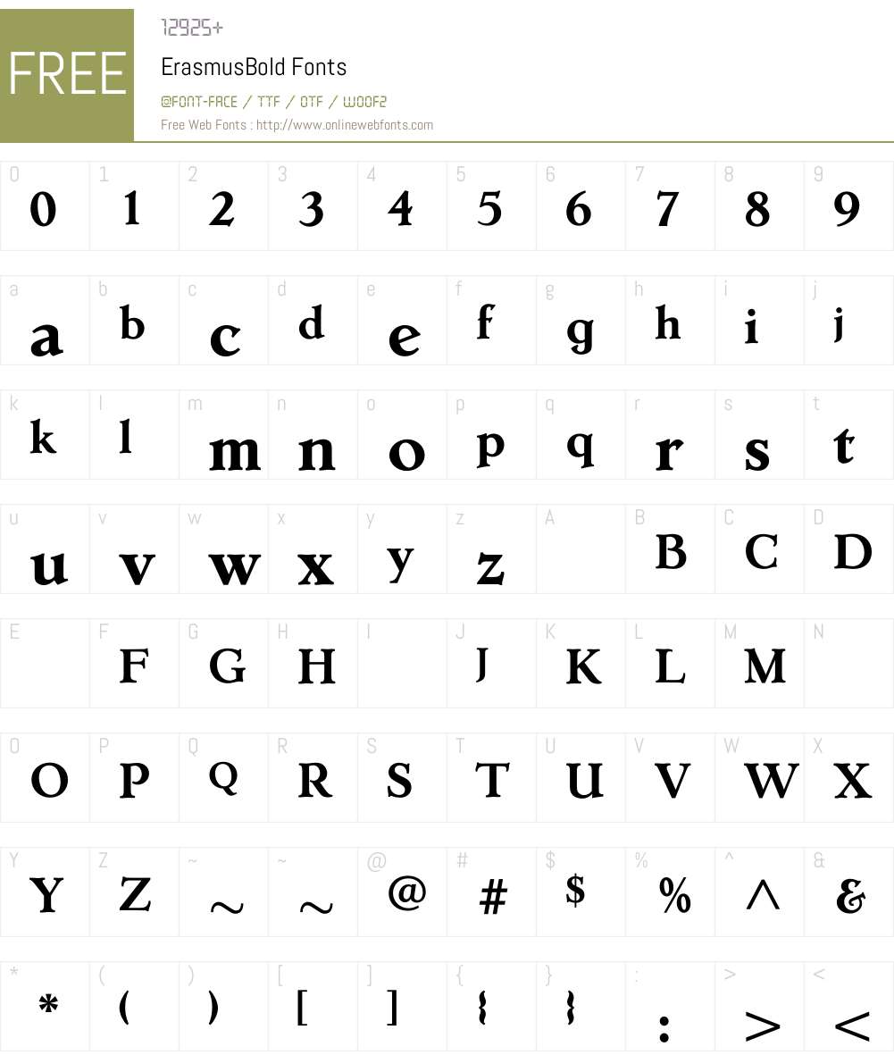 ErasmusBold Font Screenshots