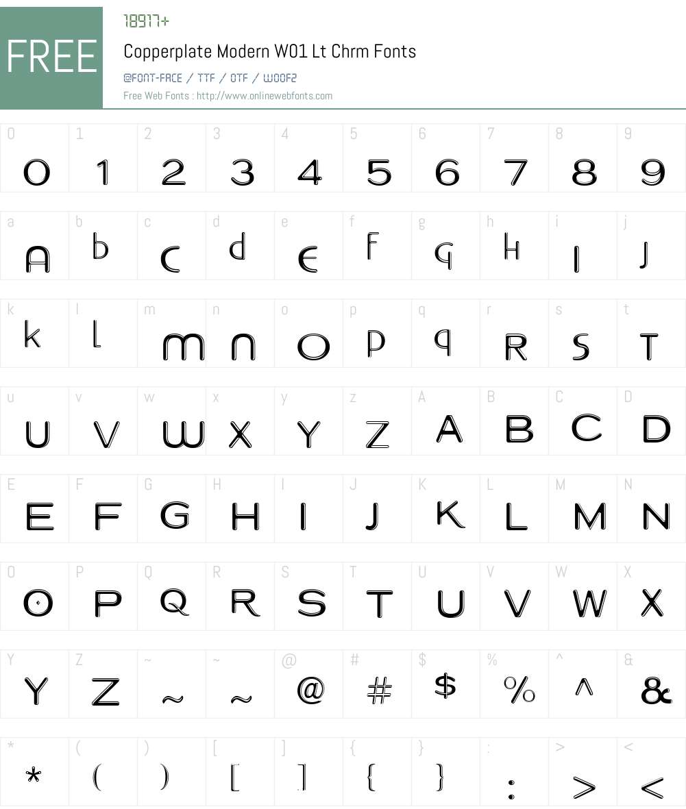 CopperplateModernW01-LtChrm Font Screenshots