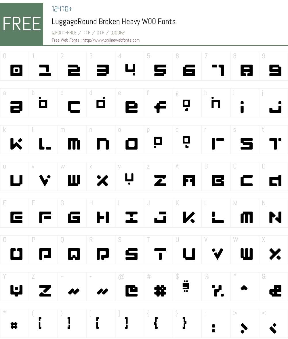 Luggage Font Screenshots