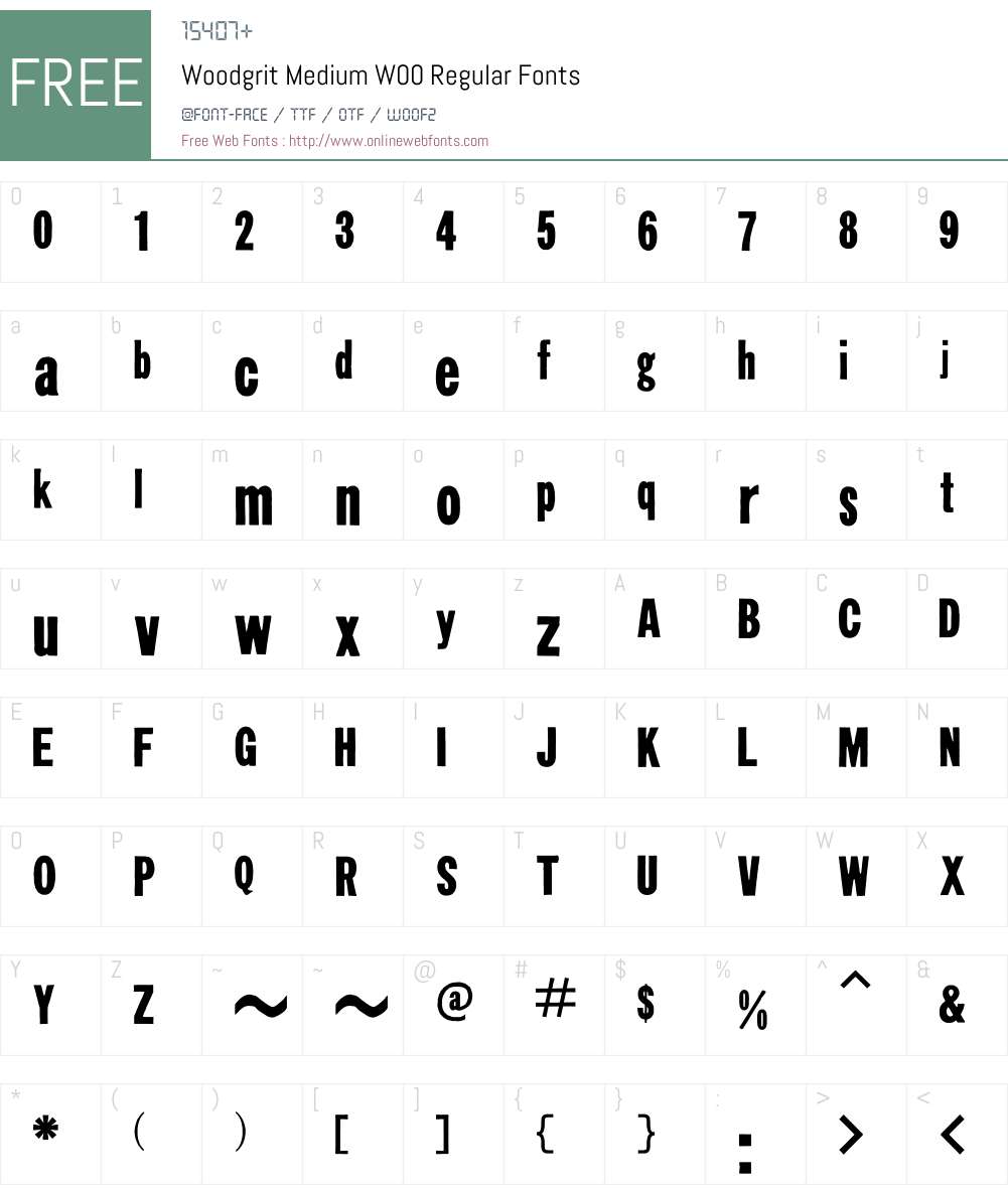 WoodgritMediumW00-Regular Font Screenshots