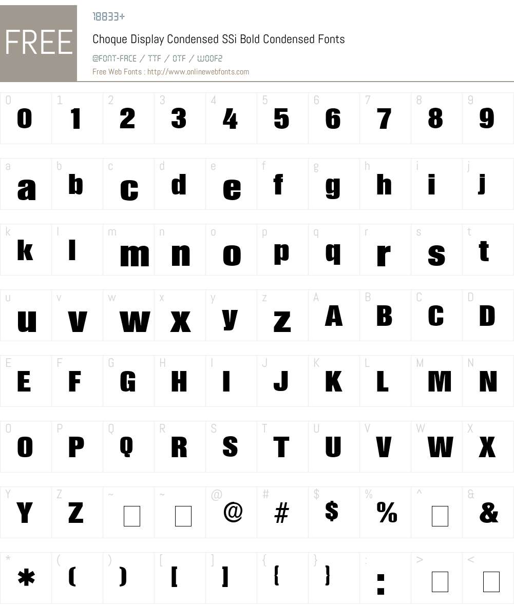 Choque Display Condensed SSi Font Screenshots