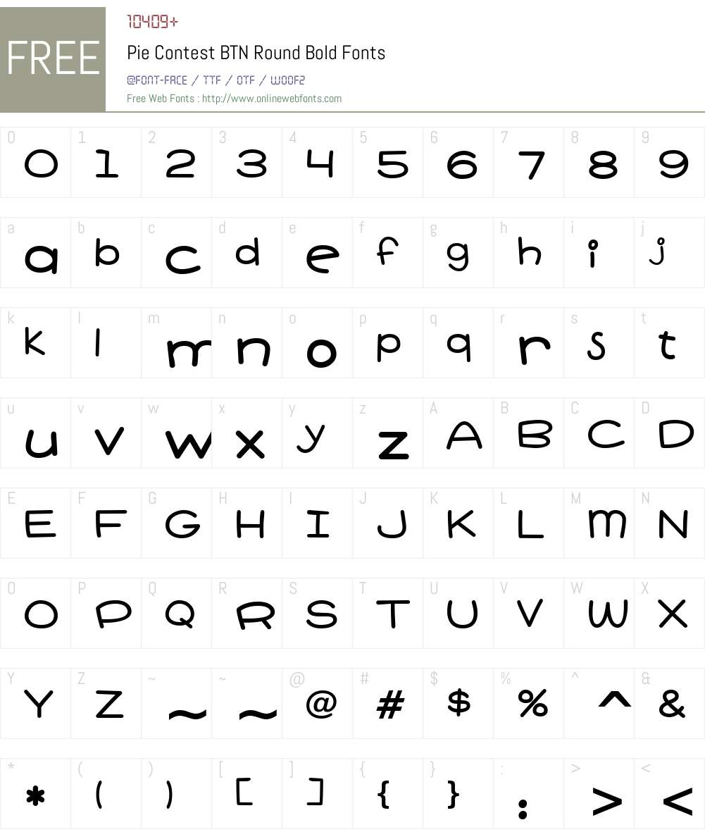 Pie Contest BTN Round Font Screenshots