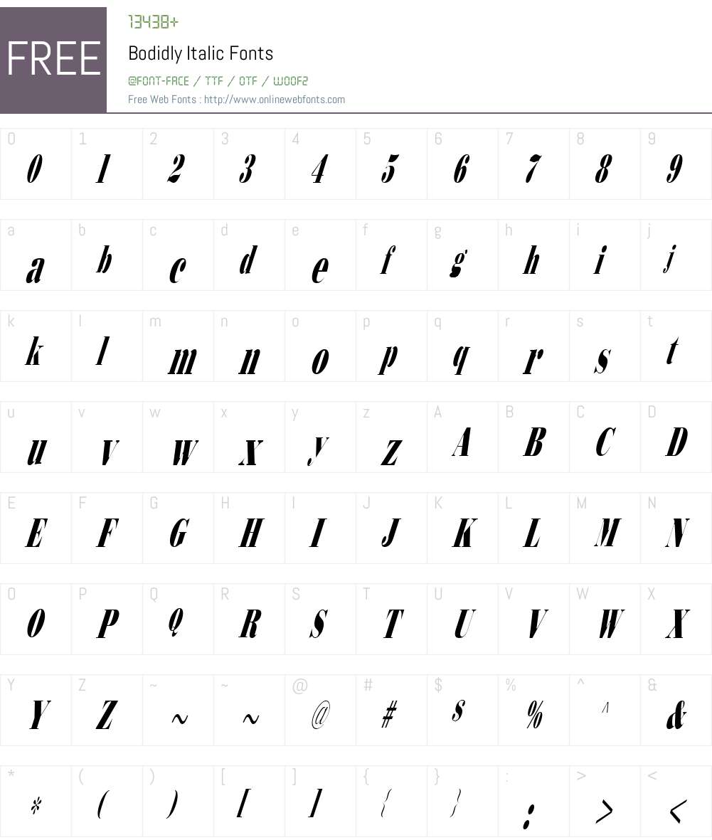 Bodidly Font Screenshots