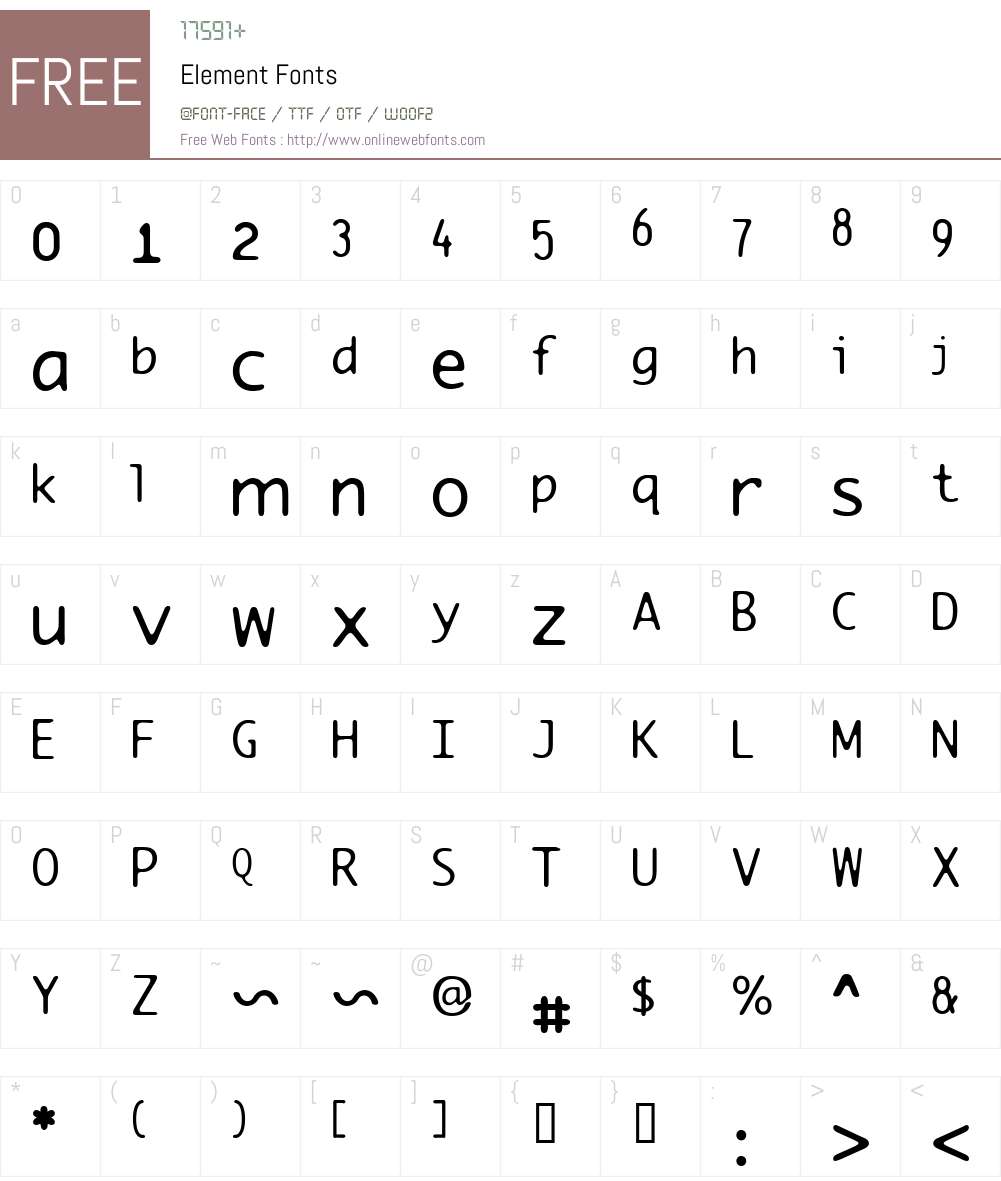 Element Font Screenshots