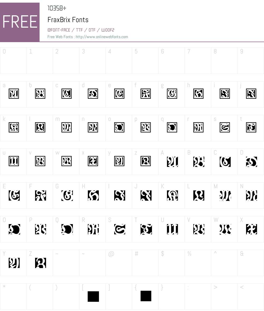 FraxBrix Font Screenshots