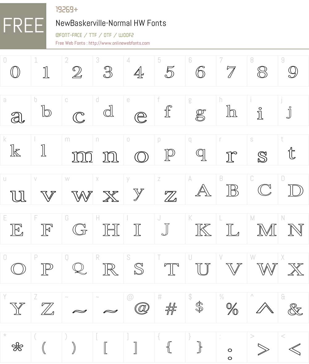 NewBaskerville-Normal HW Font Screenshots
