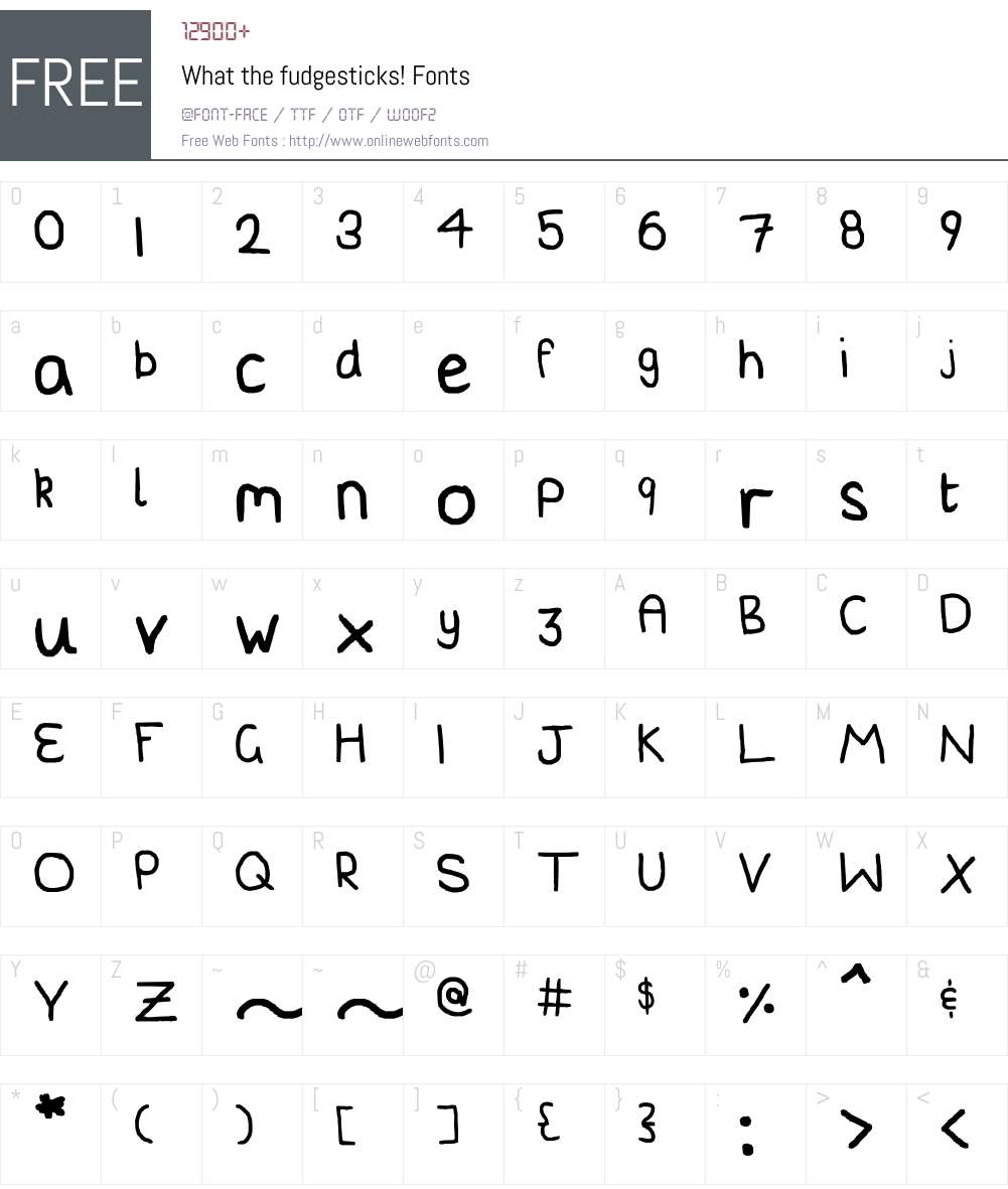 What the fudgesticks! Font Screenshots