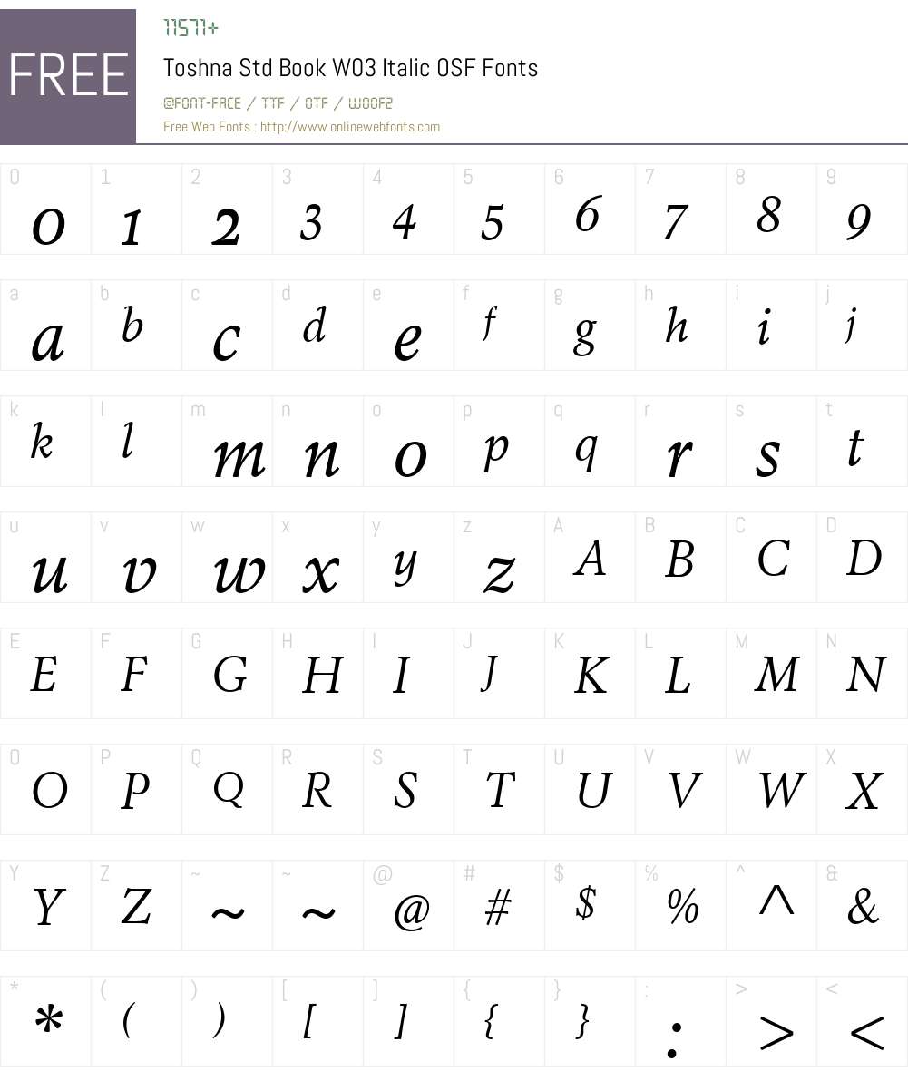 Toshna Font Screenshots