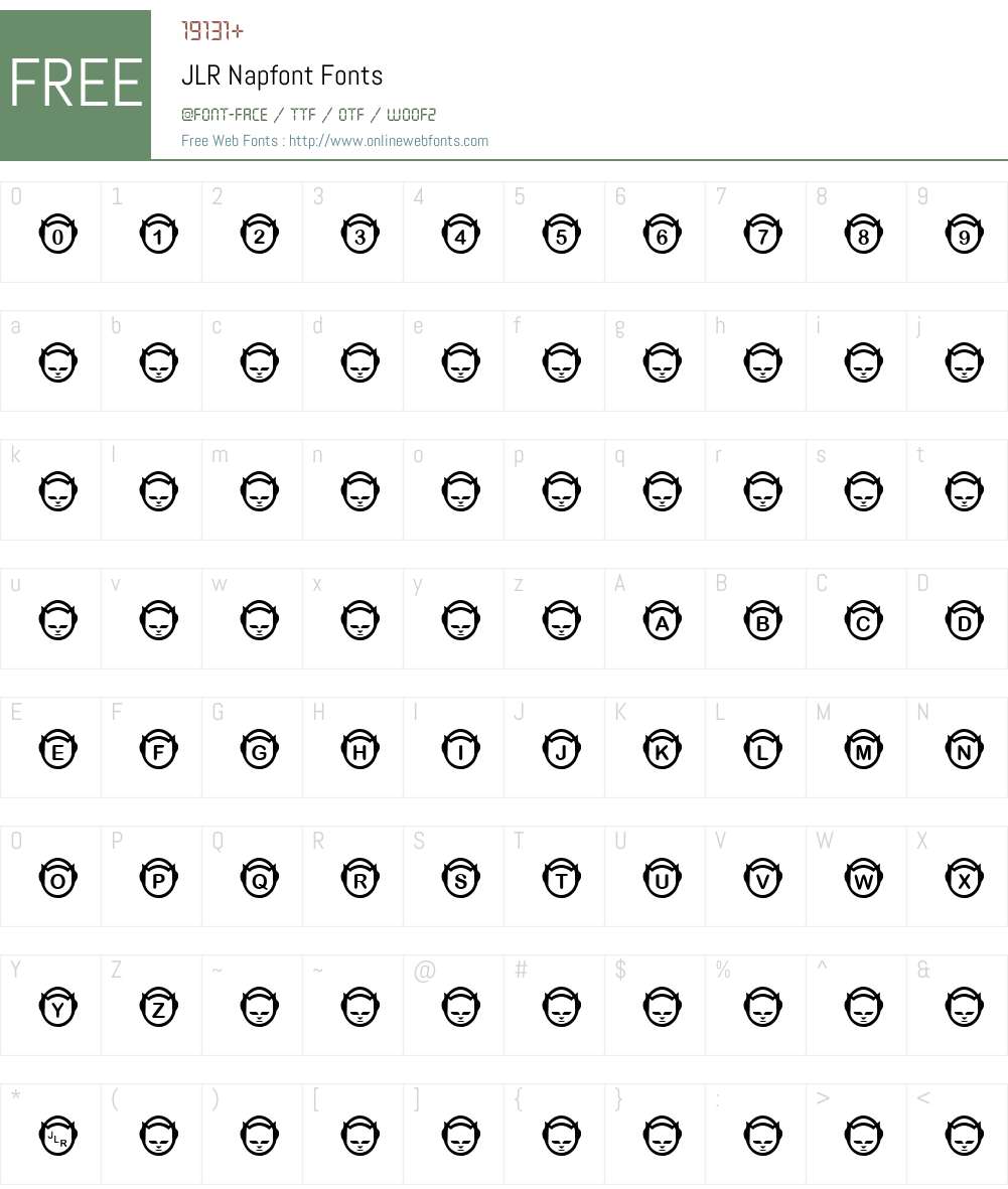 JLR Napfont Font Screenshots