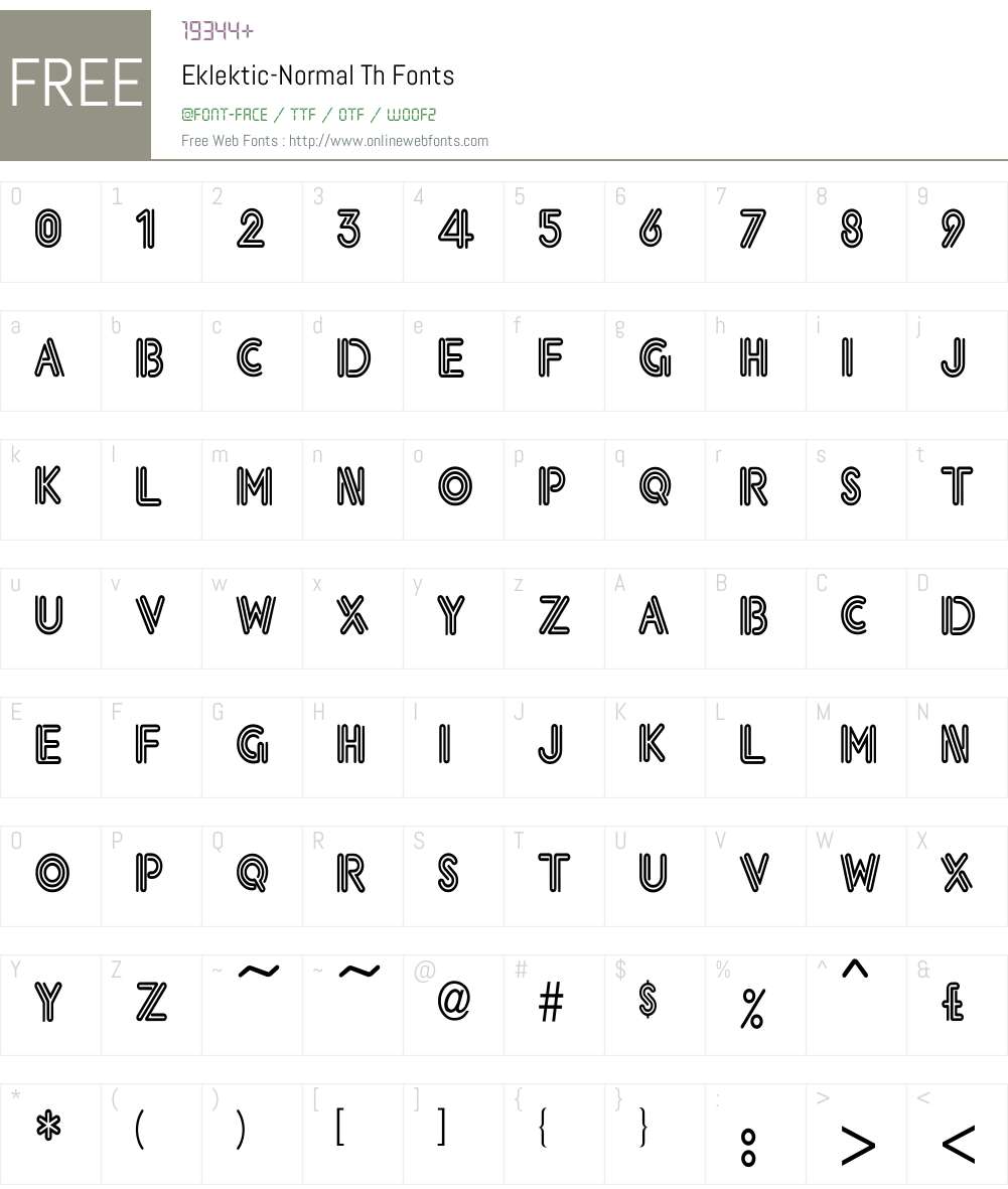 Eklektic-Normal Th Font Screenshots
