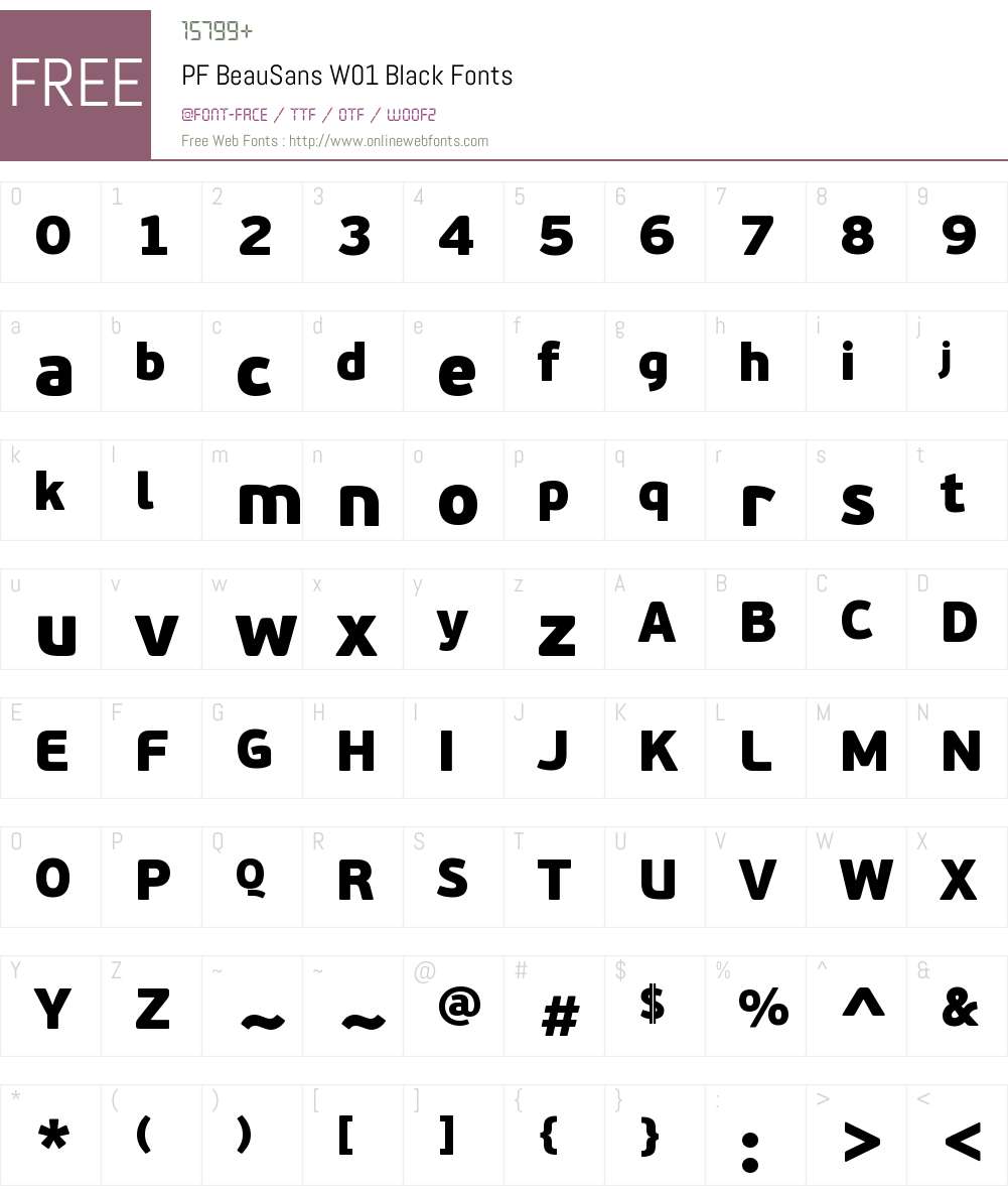 PFBeauSansW01-Black Font Screenshots