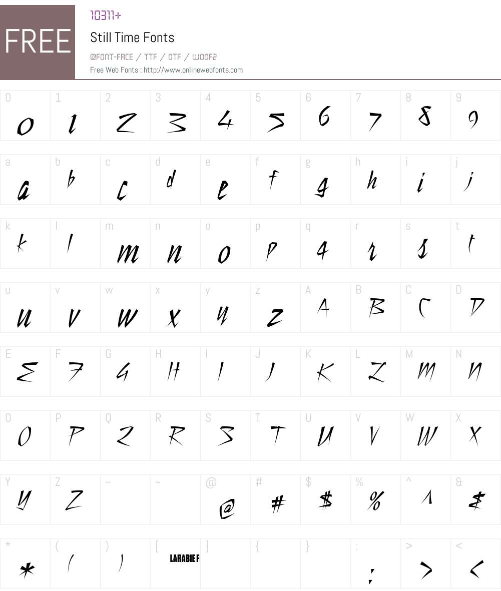 Still Time Font Screenshots