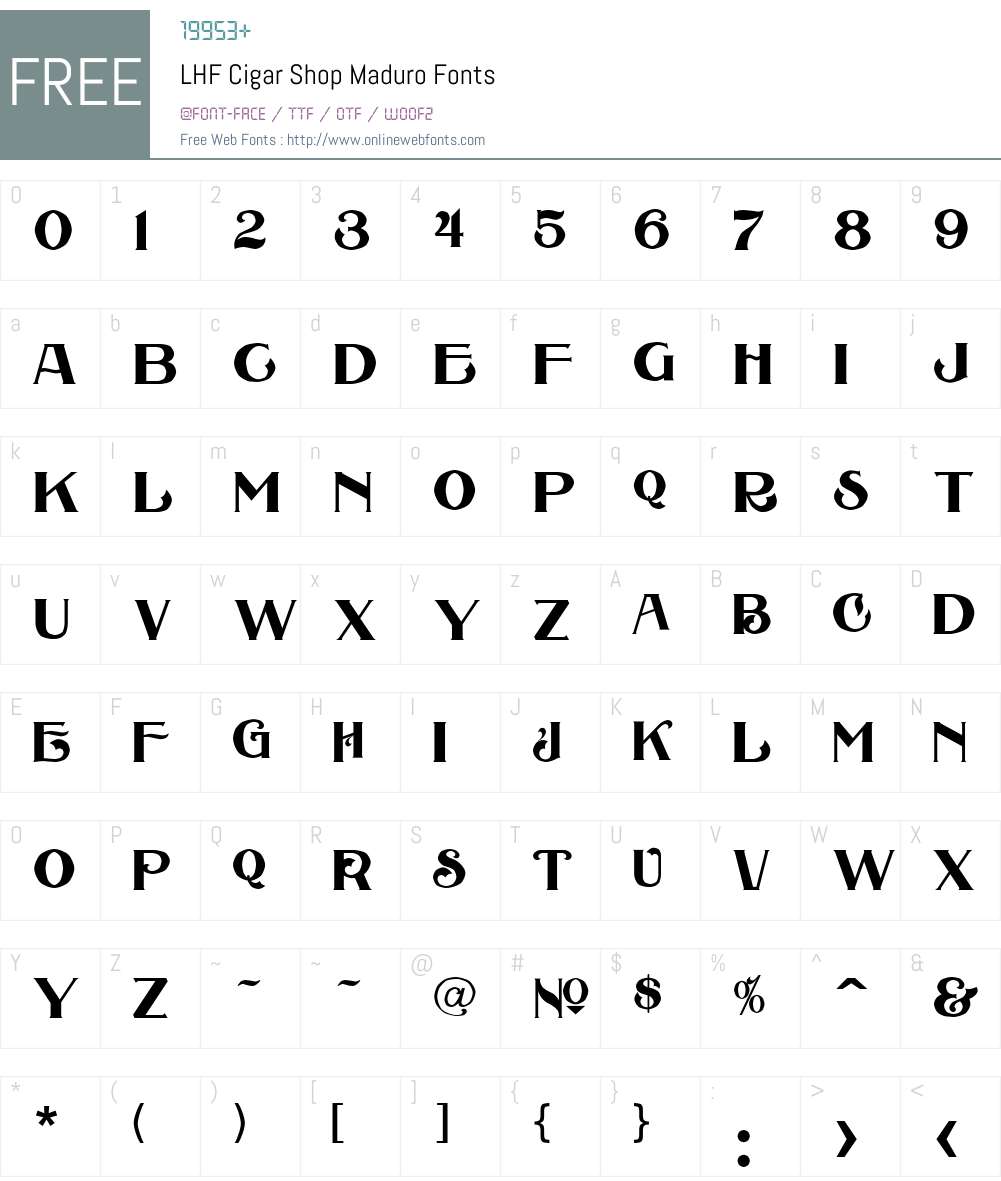 LHF Cigar Shop Maduro Font Screenshots